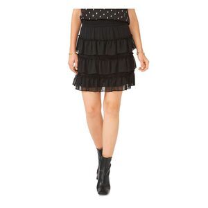 28TH & PARK Womens Stretch Smocked Tiered Pull-on Short Party Ruffled Skirt